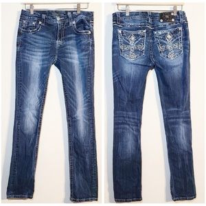 MissMe Mid Rise Straight Leg Jeans